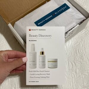 BNIB blossoms cleanser, mask, and elixir from beauty heros